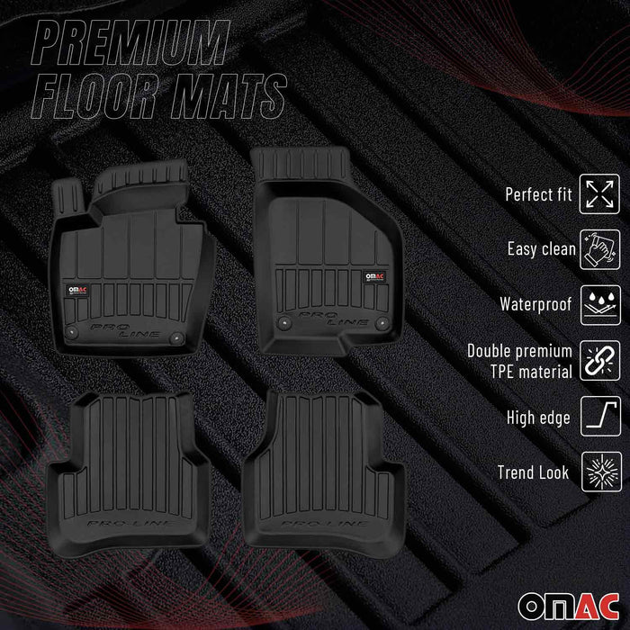 OMAC Premium Floor Mats for VW CC 2009-2017 All-Weather Heavy Duty 4Pcs