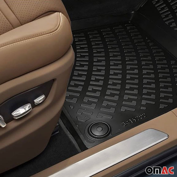 OMAC Floor Mats Liner for Hyundai Kona 2018-2023 Black TPE Waterproof 4 Pcs