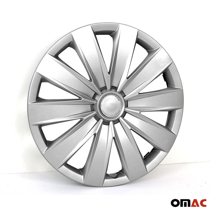 16" Wheel Covers Hubcaps 4Pcs for Smart Silver Gray Gloss