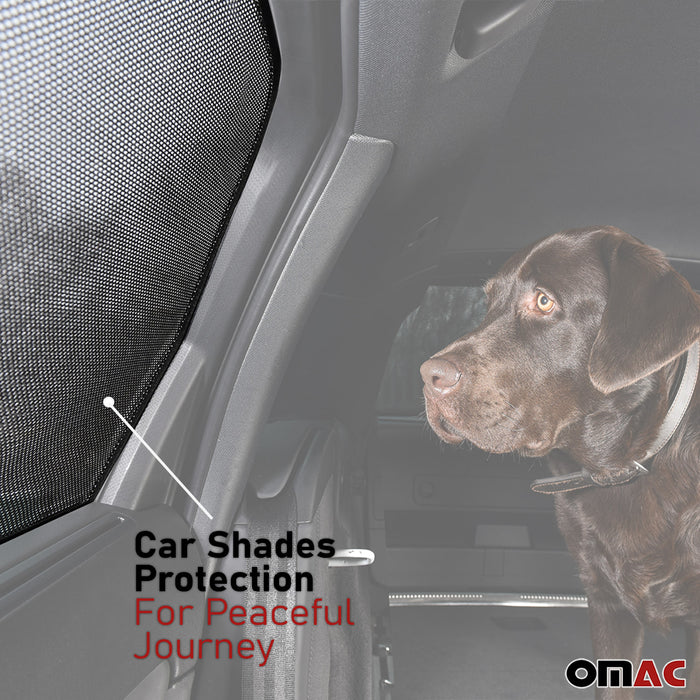 Side Rear Window Curtain Mesh UV Block for Jaguar E-Pace 2018-2024 Black 2Pcs