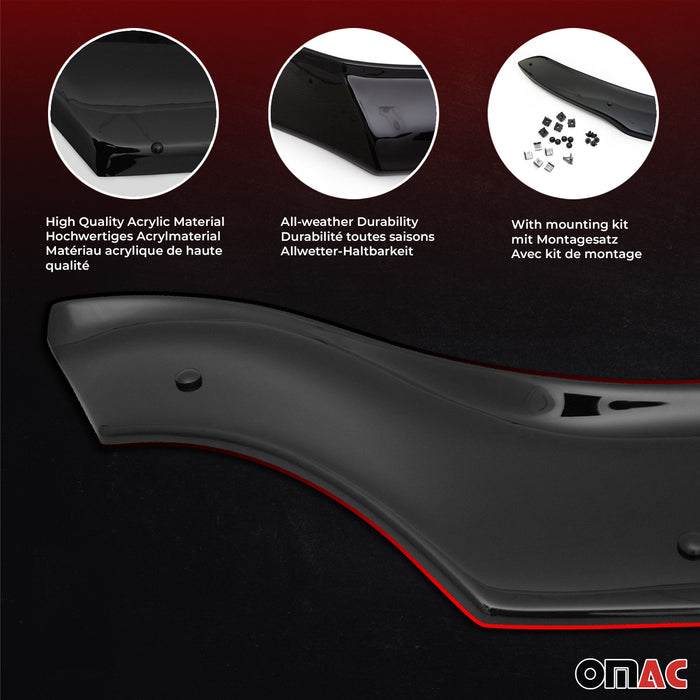 Front Bug Shield Hood Deflector for Hyundai Santa Fe 2013-2018 Black Smoke