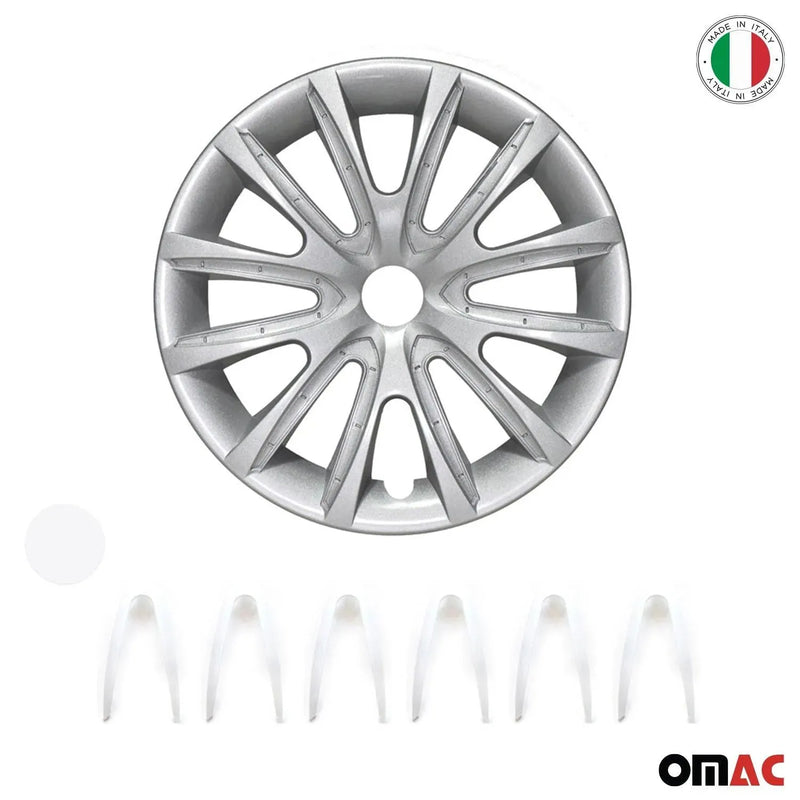 14" Wheel Covers Hubcaps for Honda Grey White Gloss - OMAC USA