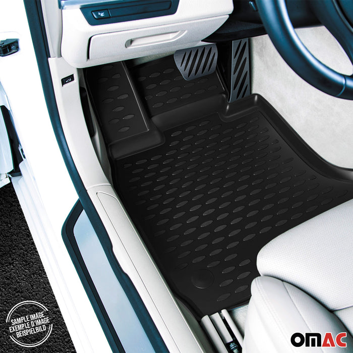 OMAC Floor Mats Liner for Ford Mustang 2010-2014 Black TPE All-Weather 4 Pcs
