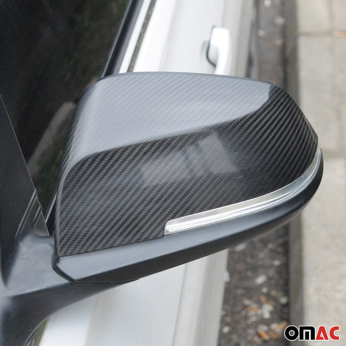 Fits BMW X1 E84 2013-2015 Genuine Carbon Fiber Side Mirror Cover Cap 2 Pcs