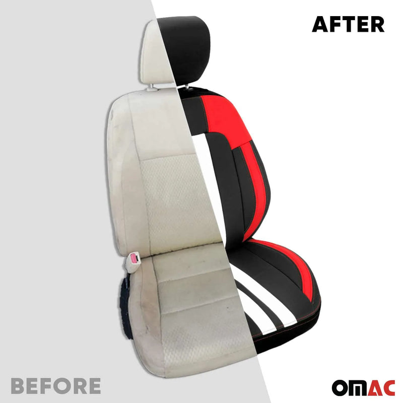 BMW Front Car Seat Covers Protector Polycotton Black Red White 2Pcs