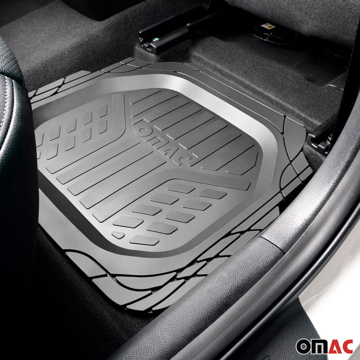 Trimmable Floor Mats Liner Waterproof for Honda Accord 3D Black All Weather 4Pcs