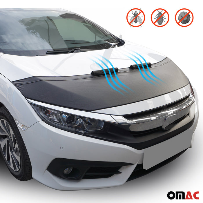 OMAC Car Bonnet Mask Hood Bra for Nissan Juke 2011-2017 Black 1 Pc