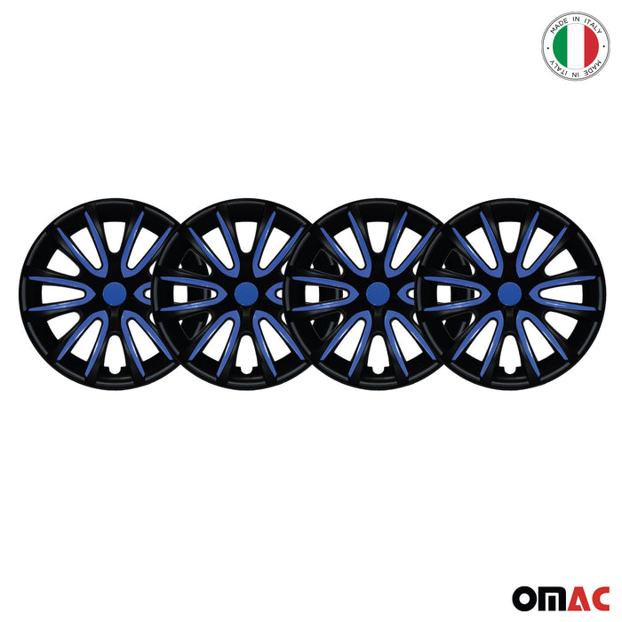 16" Wheel Covers Hubcaps for Nissan Versa Black Matt Dark Blue Matte