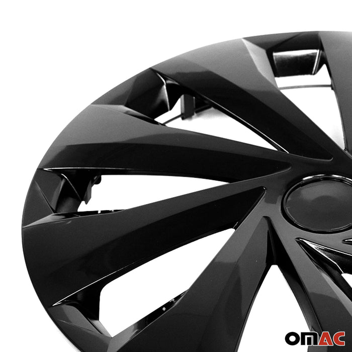 15 Inch Wheel Rim Covers Hubcaps for Fiat Black Gloss