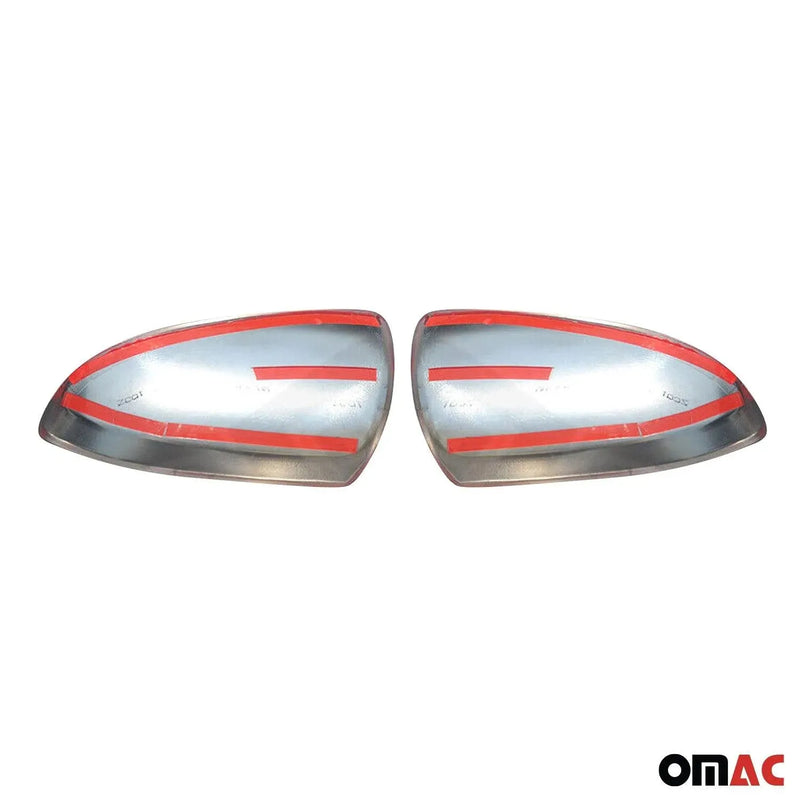 Side Mirror Cover Caps Fits Smart ForTwo 2007-2015 Steel Silver 2 Pcs - OMAC USA