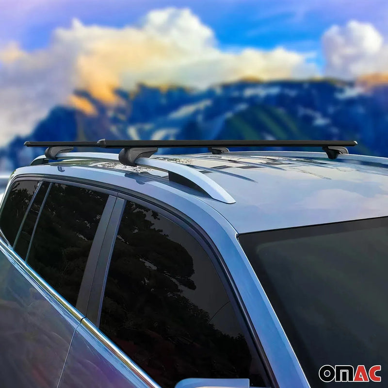 Lockable Roof Rack Cross Bars Carrier for Chevrolet Captiva Sport 2012-15 Black - OMAC USA