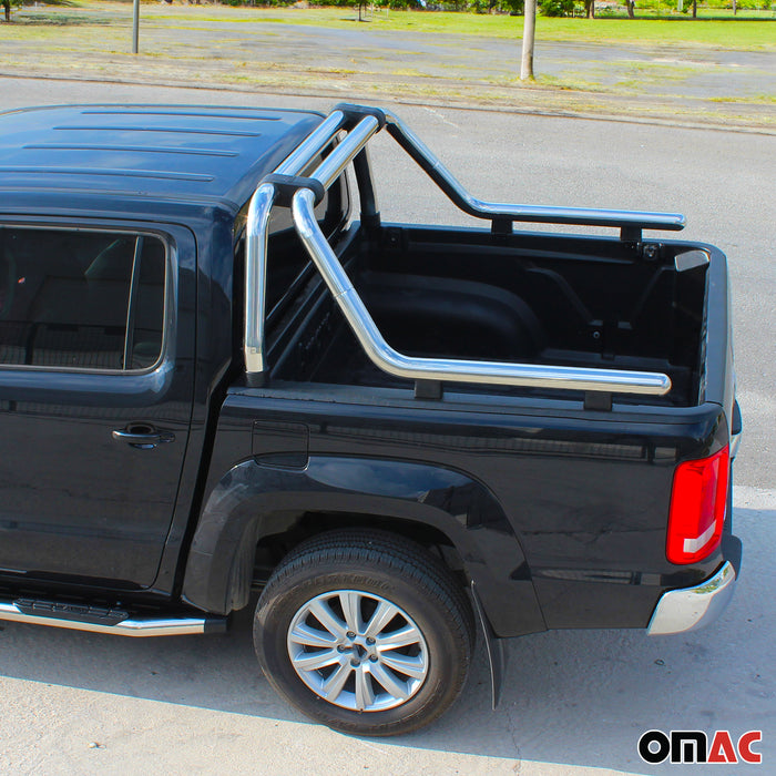 Sport Bar Truck Bed Chase Roll Bar for VW Amarok 2010-2020 Steel Silver 1Pc