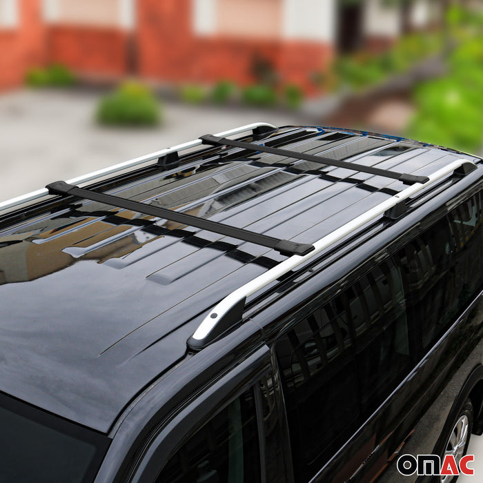 Roof Rack Cross Bars Luggage Carrier for VW T5 Multivan 2003-2015 Black 2Pcs