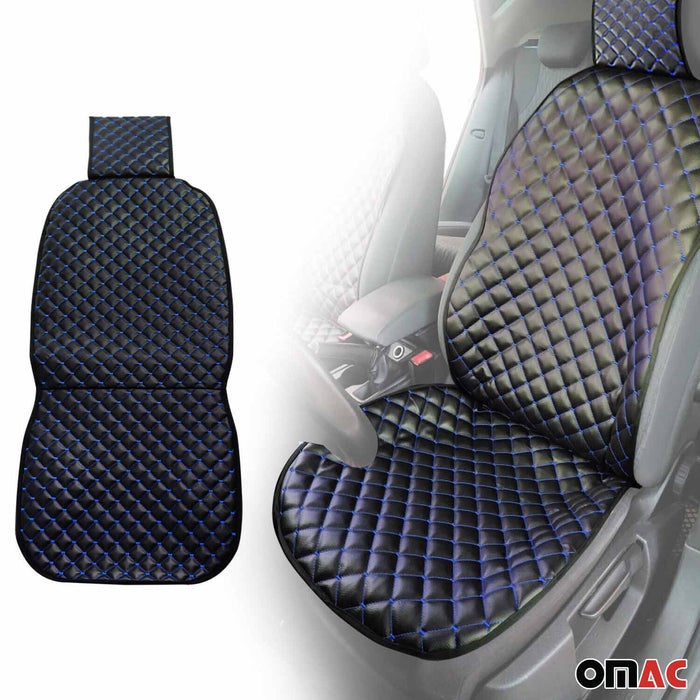 Leather Breathable Front Seat Cover Pads Black Blue for Chevrolet Black Blue 1Pc