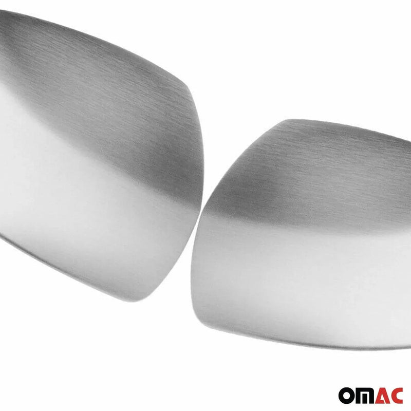 Side Mirror Cover Caps Fits Smart ForTwo 2007-2015 Brushed Steel Silver 2 Pcs - OMAC USA