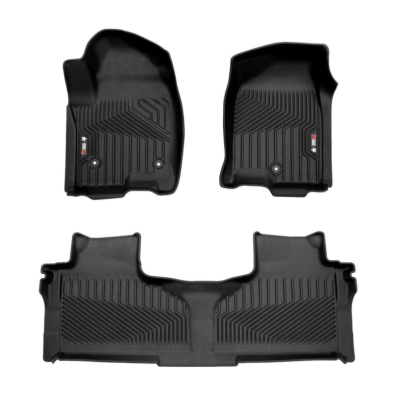 2021-2024 Chevrolet Suburban Premium Floor Mats Liners First and Second Row Set Black