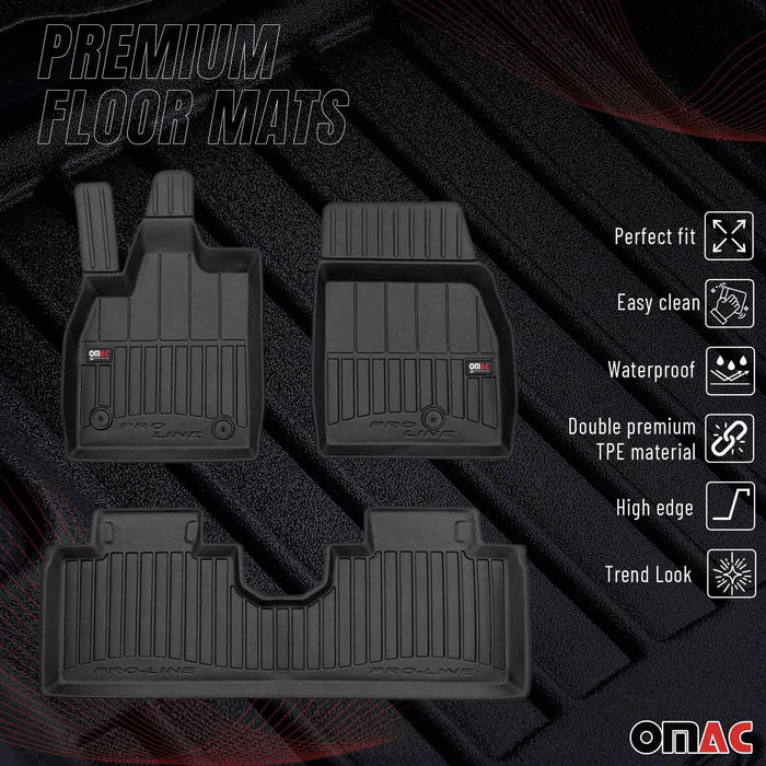 OMAC Premium Floor Mats for Ford Mustang Mach-E 2021-2024 Waterproof Heavy Duty