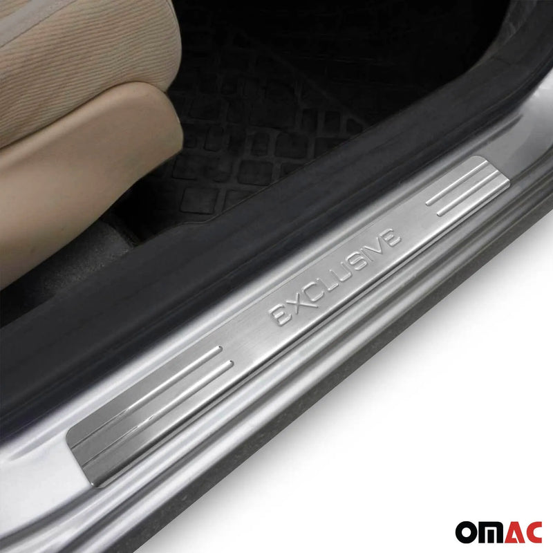 Toyota Door Sill Scuff Plate Scratch Protector Exclusive Steel Silver 4 Pcs