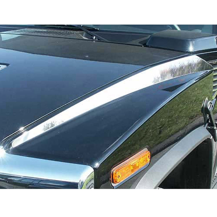 Stainless Steel Hood Accent Trim 2 Pcs For 2003-2009 Hummer H2