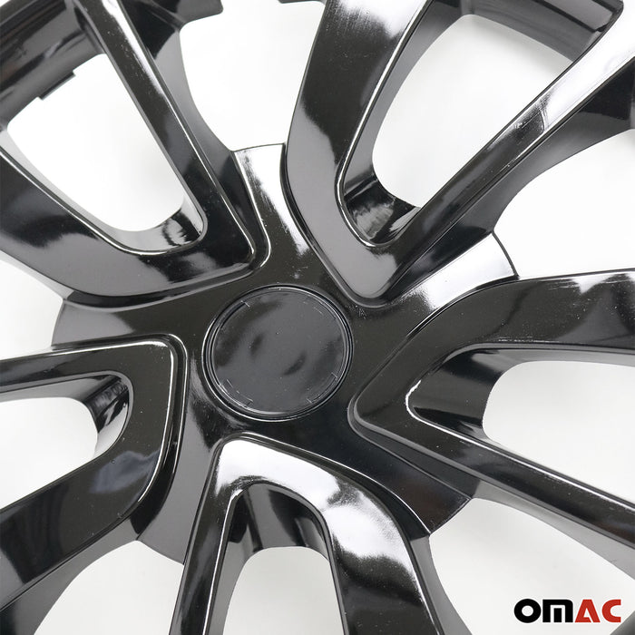 15 Inch Wheel Covers Hubcaps for Fiat Black Gloss