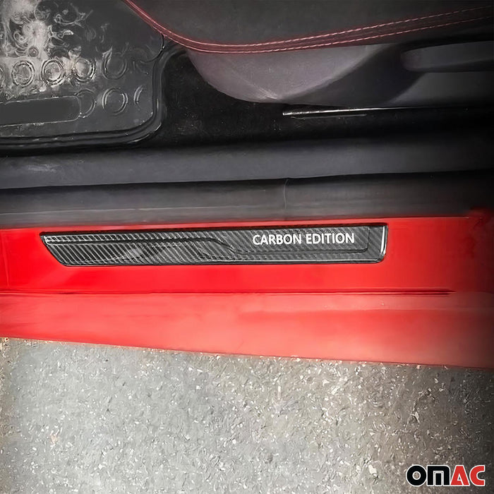 Door Sill Scuff Plate Scratch for Fiat 500L 2014-2020 Carbon Fiber Edition 4x