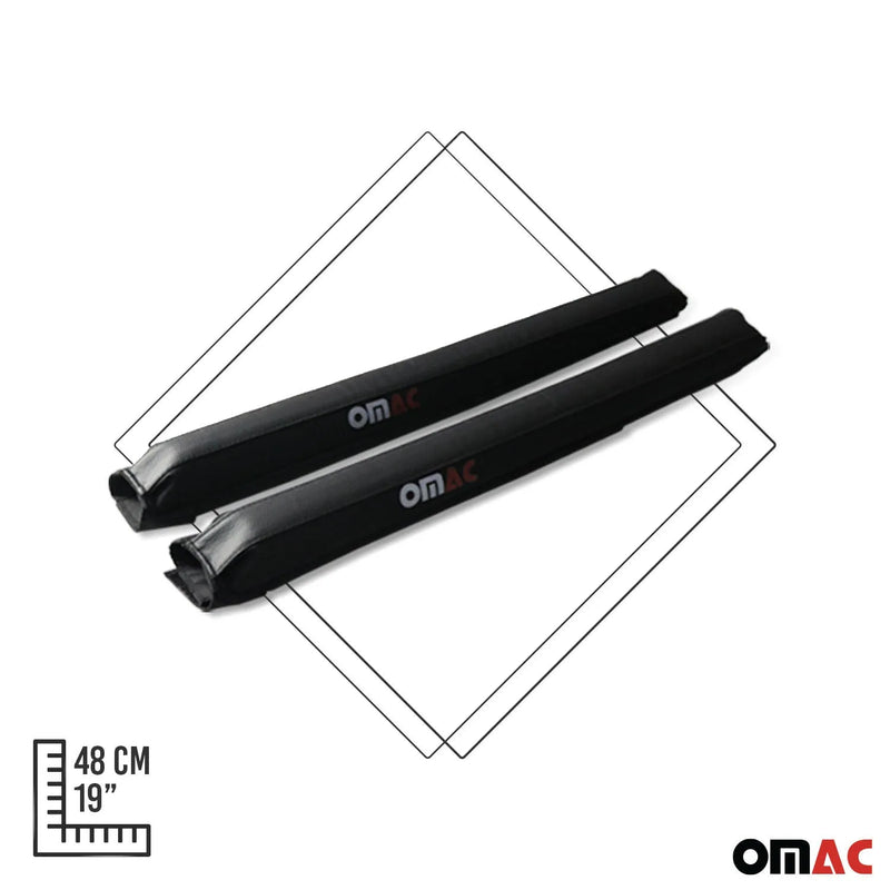 Fiat 19" Roof Rack Pads Surfboard Windsurf Crossbar Pads Black 2 Pcs