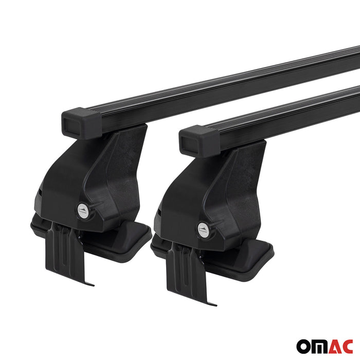 Smooth Roof Racks Cross Bars Carrier for Mitsubishi L200 Triton 2015-2022 Black