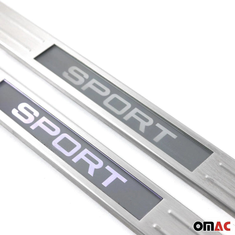 2013-2016 Ford Escape Door Sill Scuff Plate Illuminated Sport Steel 2Pcs