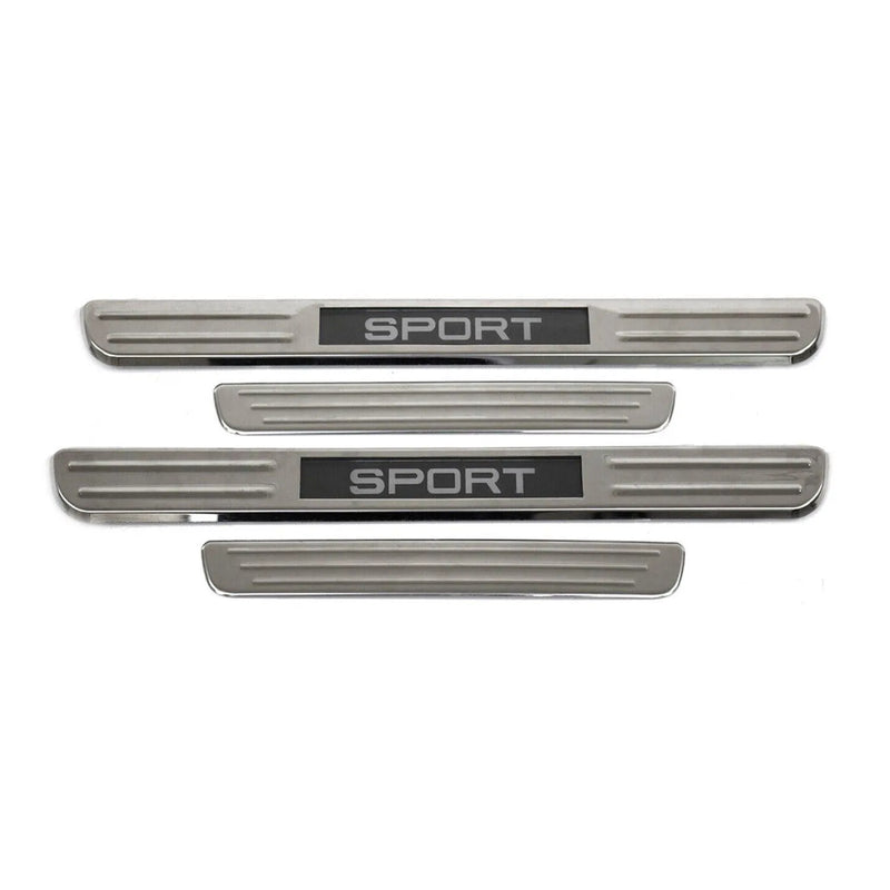 Jeep Grand Cherokee Door Sill Scuff Plate Illuminated Sport Steel Silver 4 Pcs