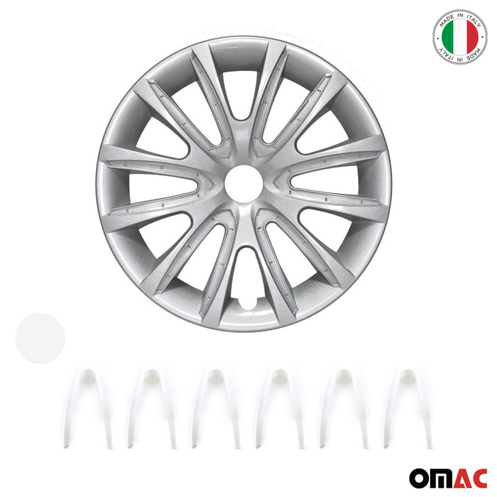 16" Wheel Covers Hubcaps for Jeep Compass Grey White Gloss
