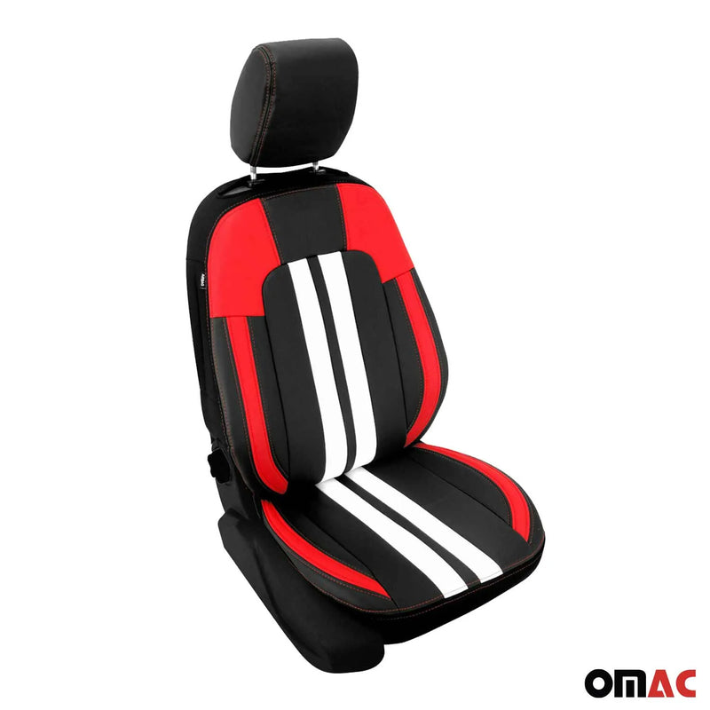 Porsche Front Car Seat Covers Protector Black White Breathable Cotton