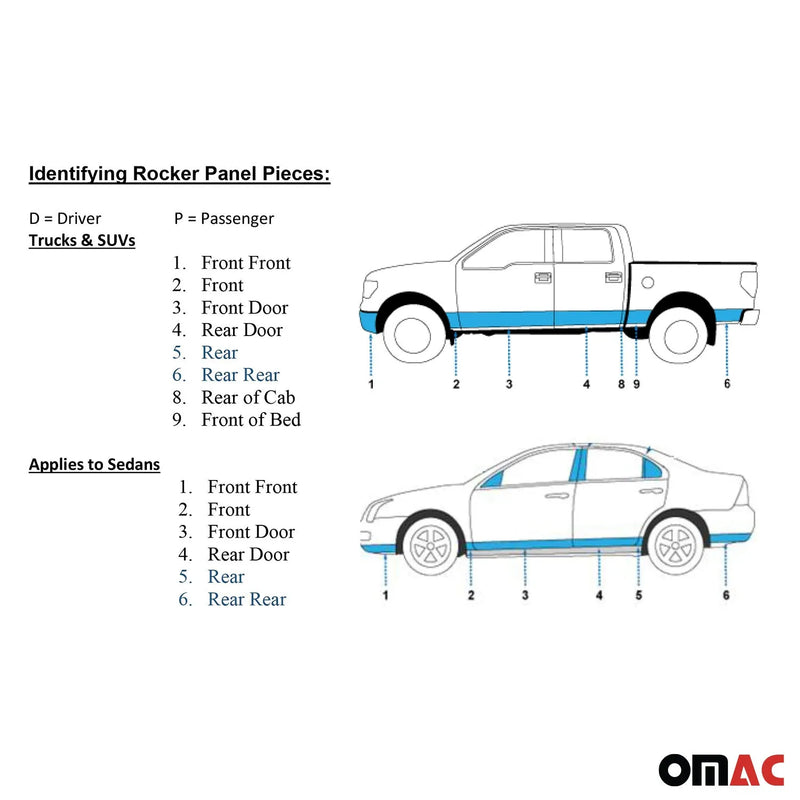 1999-2002 Chevrolet Silverado Extended Cab Stainless Rocker Panel Trim 7Pc