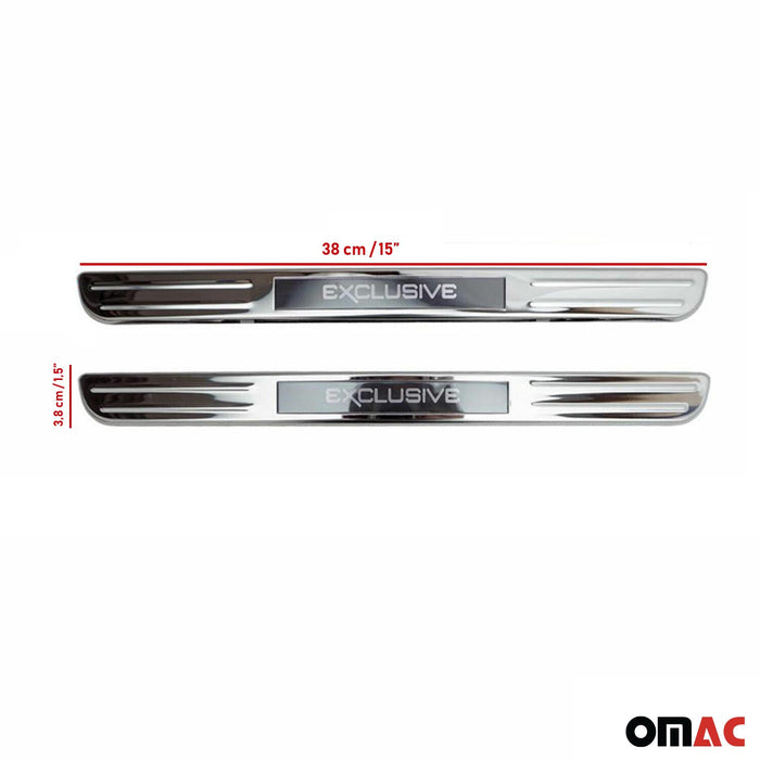 Door Sill Scuff Plate Scratch Protector for Audi A3 A4 A5 Exclusive Steel 2x