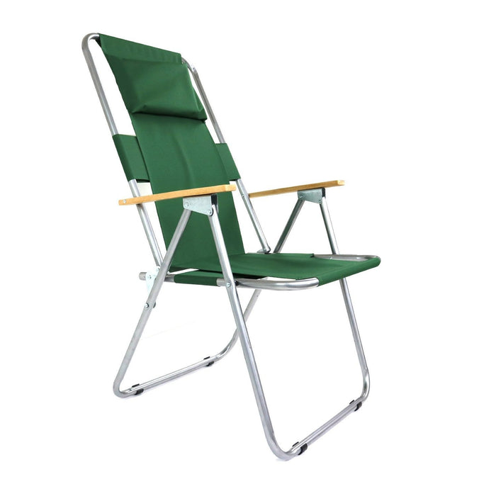 New Folding Padded Wooden Camping Chair Beach Seat Fishing Outdoor Picnic Green