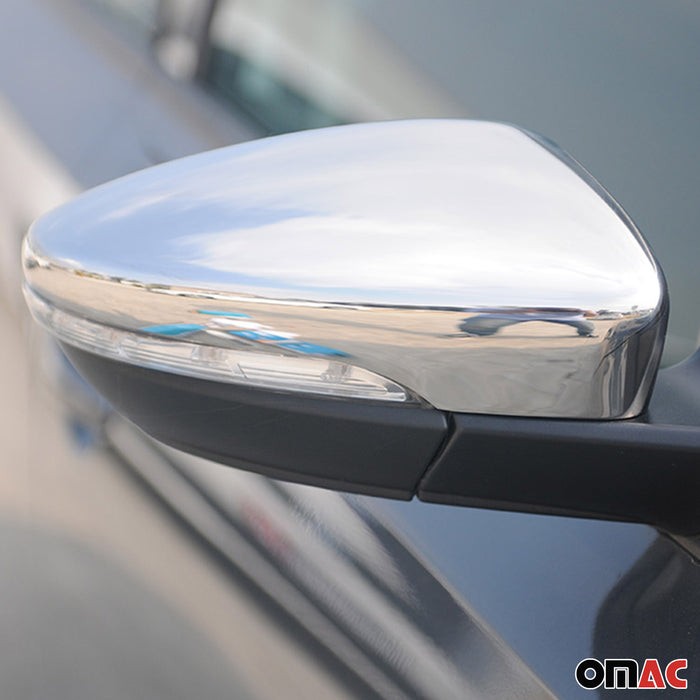Side Mirror Cover Caps Fits VW Passat B7 2012-2014 Steel Silver 2 Pcs