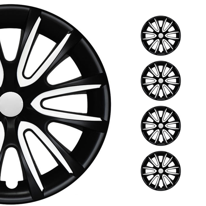 15" Wheel Covers Hubcaps for Toyota Corolla Black Matt White Matte