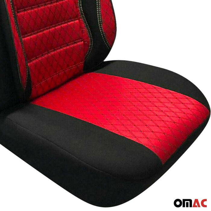 Front Car Seat Covers Protector for Hummer Black Red Cotton Breathable 1Pc