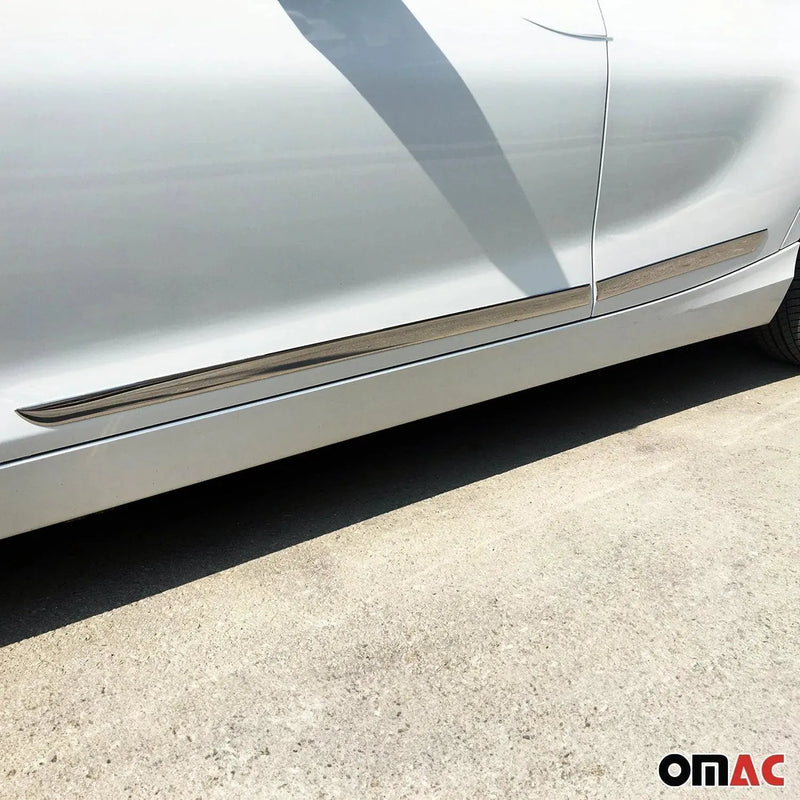 Side Door Molding Trim for Nissan Frontier 2005-2021 Extended Cab Steel Silver - OMAC USA