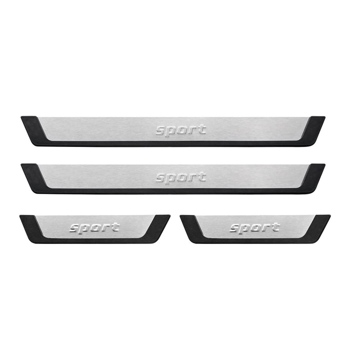 Door Sill Scuff Plate Scratch Protector for Honda Civic Sport Steel Silver 4 Pcs