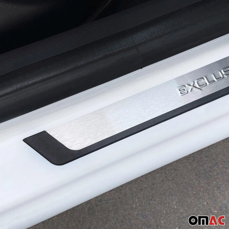 Nissan Almera Juke Door Sill Scuff Plate Scratch Protector Exclusive Brushed Steel 4Pcs