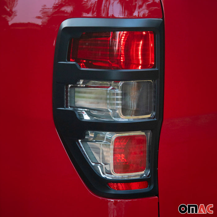 Trunk Tail Light Trim Frame for Ford Ranger 2019-2023 ABS Chrome Dark 2Pcs