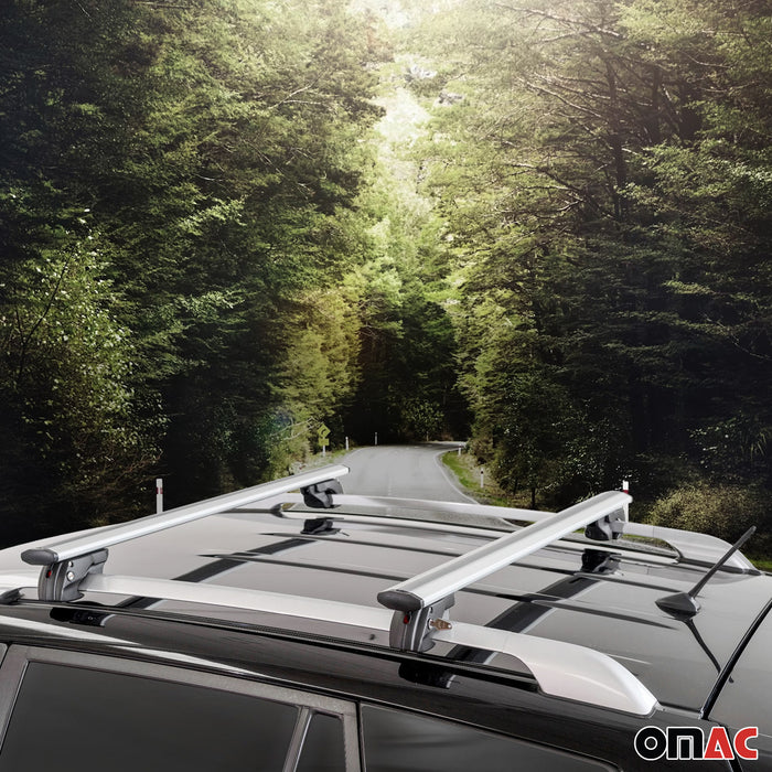 Alu Roof Racks Cross Bars Carrier for VW Tiguan Allspace 2018-2024 Gray 2Pcs