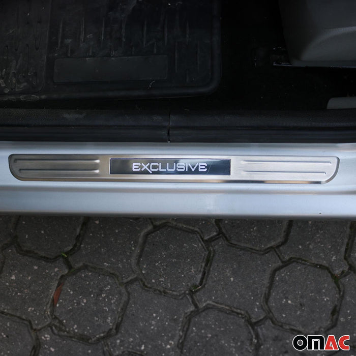 Door Sill Scuff Plate Illuminated for Ford E-350 Super Duty Exclusive Steel 2x