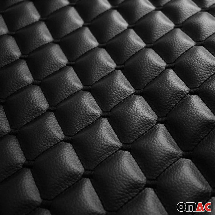 Leather Breathable Front Seat Cover Pads for Fiat Black 1Pc