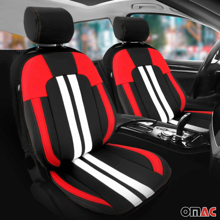 Front Car Seat Covers Protector for Porsche Black White Breathable Cotton