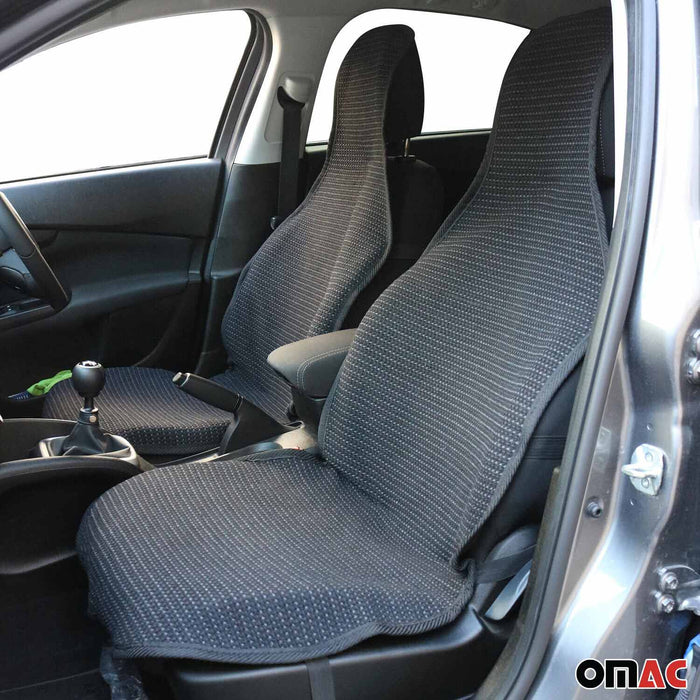 Antiperspirant Front Seat Cover Pads for Genesis Black Grey 2 Pcs