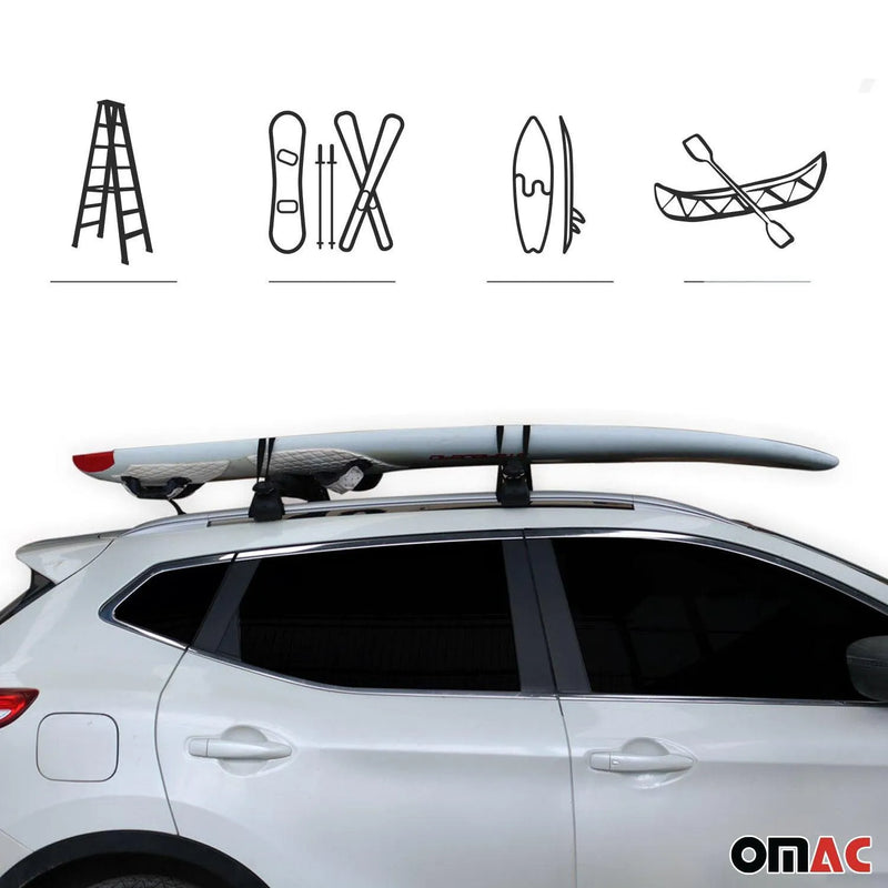 Mazda 19" Roof Rack Pads Surfboard Windsurf Crossbar Pads Black 2 Pcs