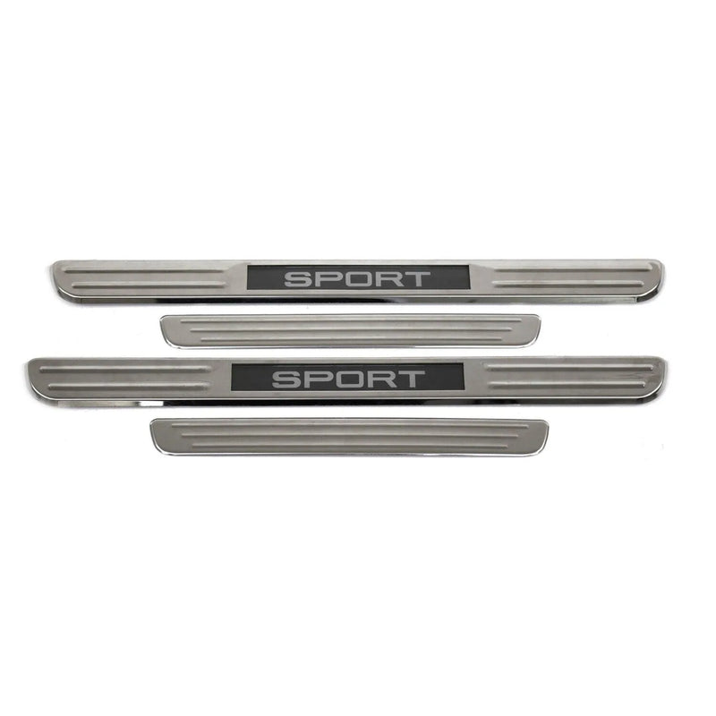 Fiat 500L 500X Door Sill Scuff Plate Illuminated Sport Steel Silver 4 Pcs