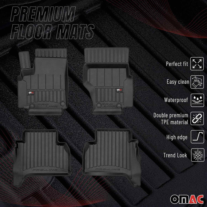 OMAC Premium Floor Mats for VW Amarok 2011-2021 Double Cab Waterproof Heavy Duty