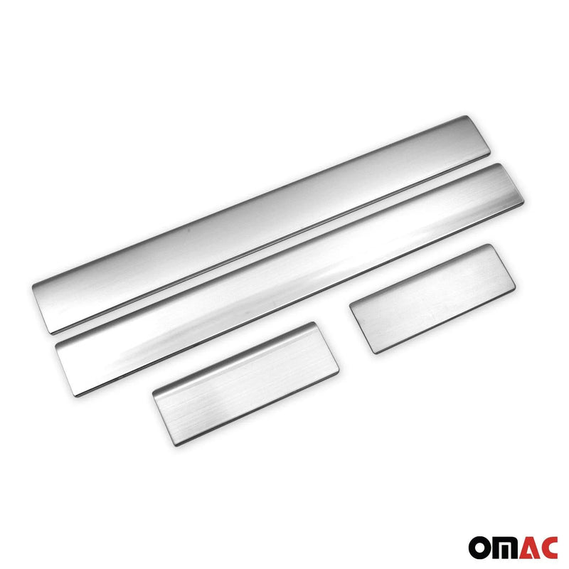 Door Sill Scuff Plate Scratch Protector for Ford Focus 2000-2004 Steel Silver 4x - OMAC USA